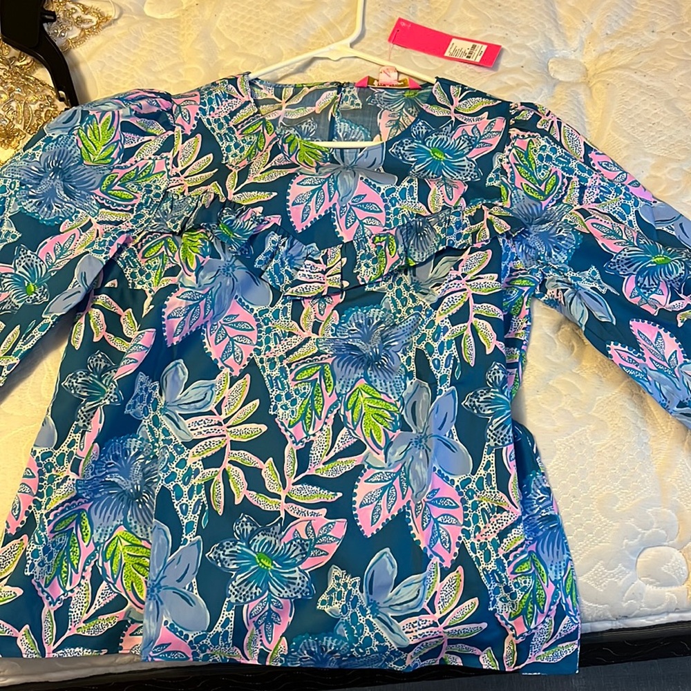 Lilly Pulitzer Bernadette Top-Tall Me About It Blouse